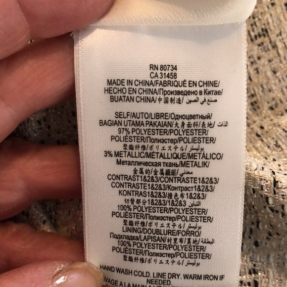 BCBGeneration Metallic Threaded Tweed With Sheer Inserts Party Dress Size 8 - Picture 13 of 14